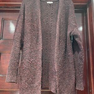 Maurices Burgundy Open-Front Cardigan